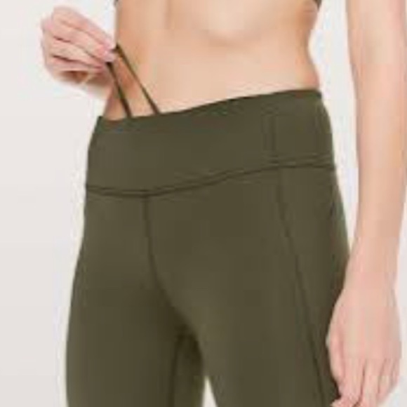 Lululemon Pace Rival Crop Leggings Luxtreme 22" Dark Olive Size 6 - Picture 5 of 13
